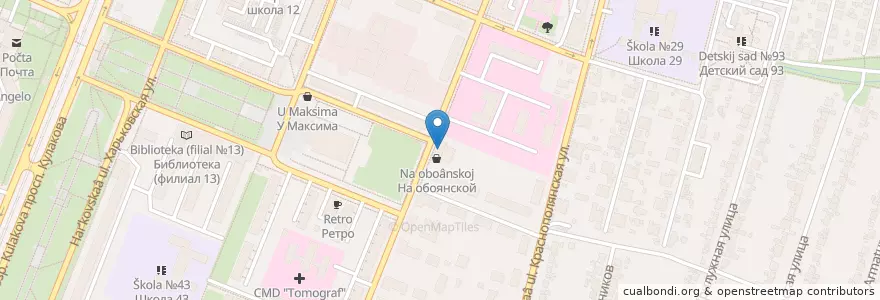 Mapa de ubicacion de Сбербанк en Rusland, Centraal Federaal District, Oblast Koersk, Курский Район, Городской Округ Курск.