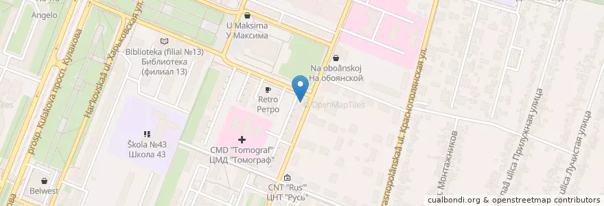 Mapa de ubicacion de Участковый пункт полиции 2 en Russland, Föderationskreis Zentralrussland, Oblast Kursk, Курский Район, Городской Округ Курск.