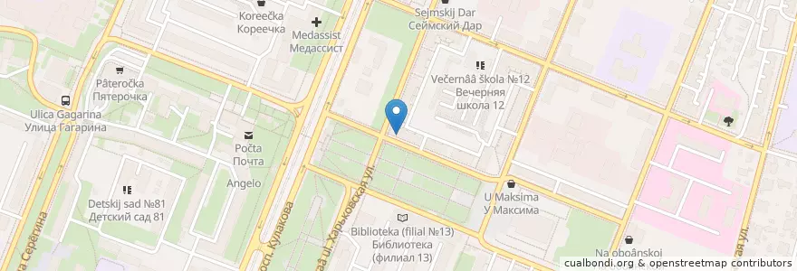 Mapa de ubicacion de VTB Bank of Moscow en Russia, Central Federal District, Kursk Oblast, Kursky District, Kursk.