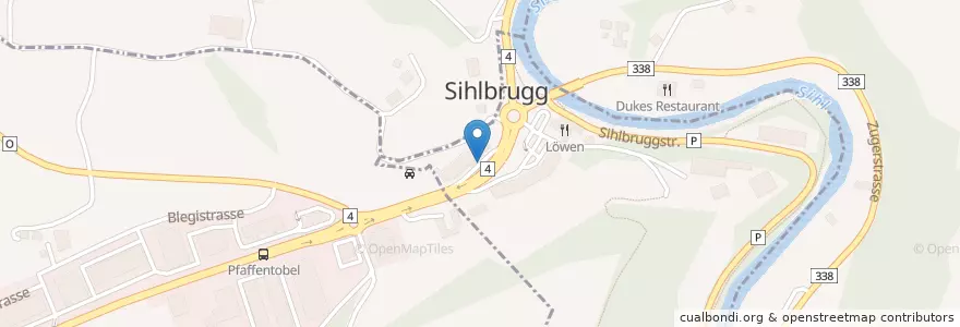 Mapa de ubicacion de Migrol Service Sihlbrugg en سويسرا, Zug, Neuheim.
