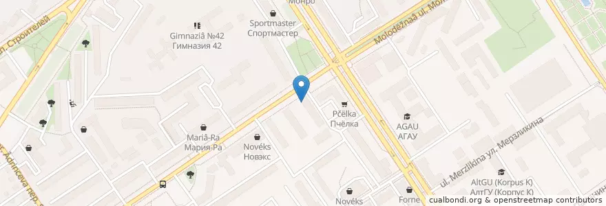 Mapa de ubicacion de Городская поликлиника №3 en Russia, Distretto Federale Siberiano, Territorio Dell'altaj, Городской Округ Барнаул.