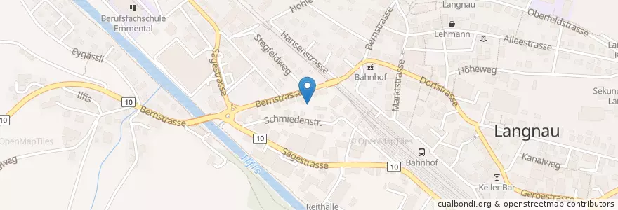 Mapa de ubicacion de Strikers en Schweiz, Bern, Verwaltungsregion Emmental-Oberaargau, Verwaltungskreis Emmental, Langnau Im Emmental.