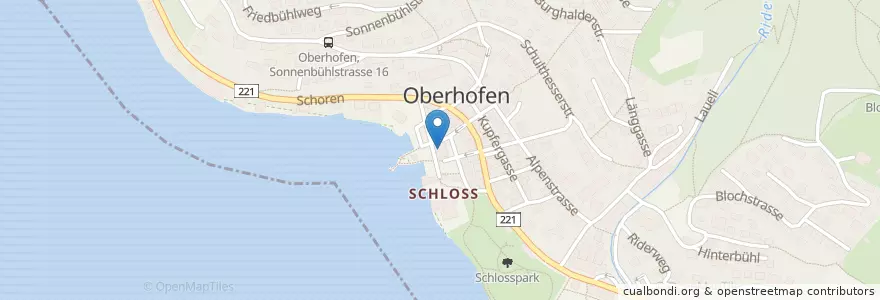 Mapa de ubicacion de Grundschule Oberhofen en سويسرا, برن, Verwaltungsregion Oberland, Verwaltungskreis Thun, Oberhofen Am Thunersee.