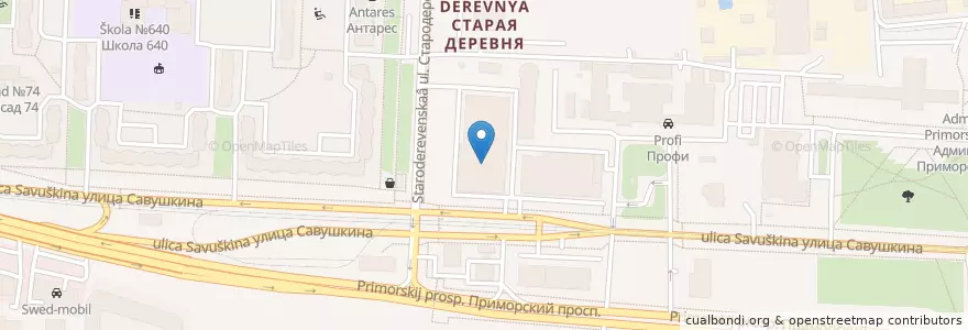 Mapa de ubicacion de Сбербанк en Russland, Föderationskreis Nordwest, Oblast Leningrad, Sankt Petersburg, Приморский Район, Округ № 65.