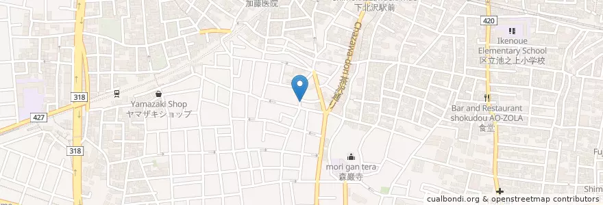 Mapa de ubicacion de ともこデンタルクリニック en Japonya, 東京都, 世田谷区.