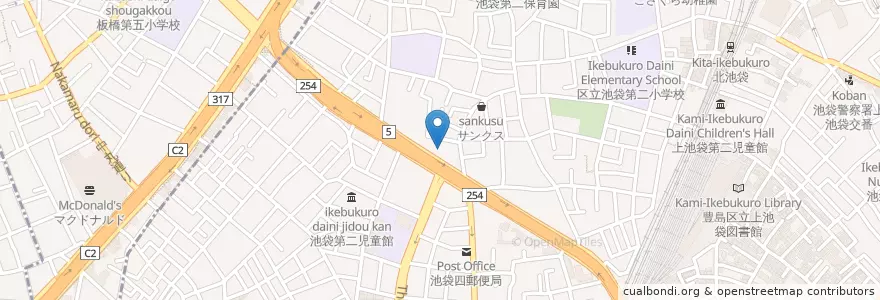 Mapa de ubicacion de デニーズ en Japon, Tokyo, 豊島区.