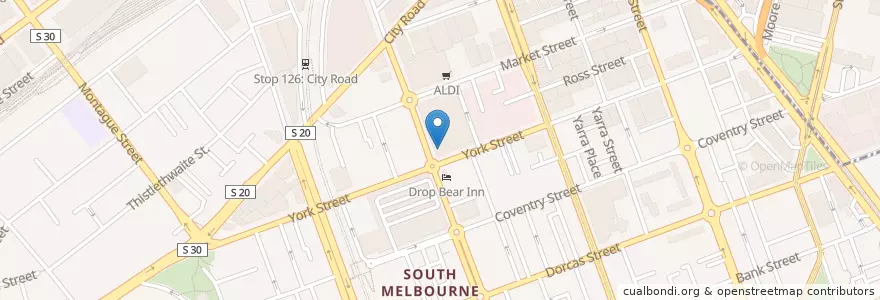 Mapa de ubicacion de Centro Ristorante Italiano en أستراليا, ولاية فيكتوريا, City Of Port Phillip.
