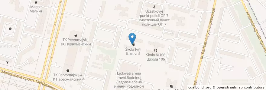 Mapa de ubicacion de Школа №4 en Rusia, Distrito Federal De Siberia, Omsk, Омский Район, Городской Округ Омск.