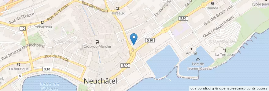 Mapa de ubicacion de CIC en Suiza, Neuchâtel, Lac De Neuchâtel (Ne), Neuchâtel.