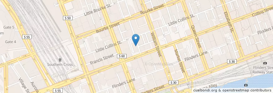 Mapa de ubicacion de Cafenatics en Australië, Victoria, City Of Melbourne.