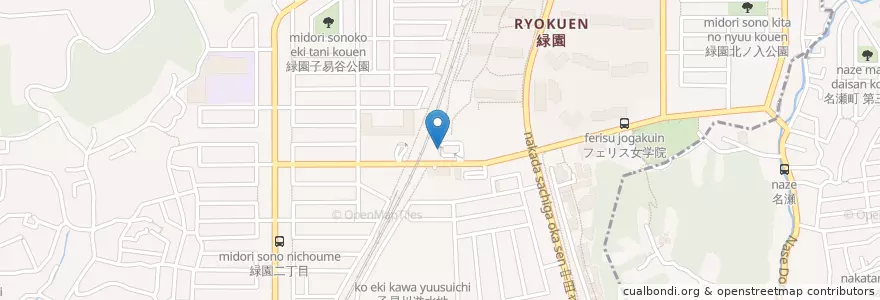Mapa de ubicacion de 緑園都市駅タクシー乗り場 en Japan, Kanagawa Prefecture, Yokohama, Izumi Ward.