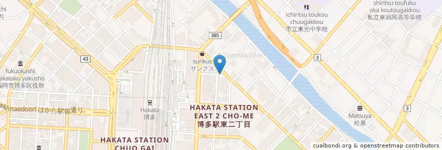 Mapa de ubicacion de コスモ en Japonya, 福岡県, 福岡市, 博多区.