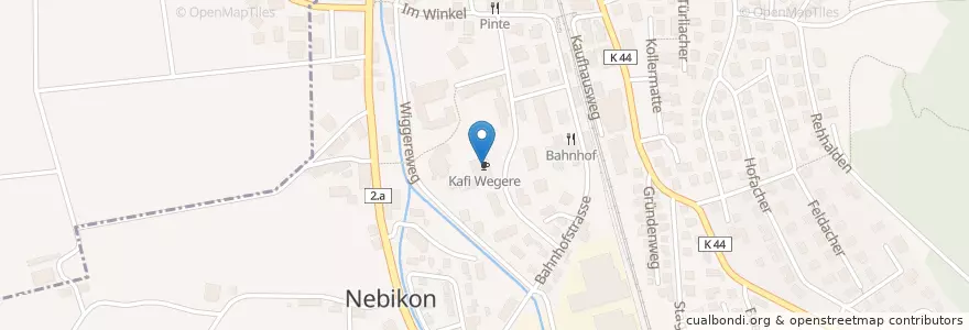 Mapa de ubicacion de Kafi Wegere en Suiza, Lucerna, Nebikon.