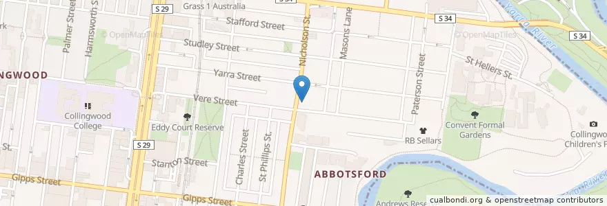 Mapa de ubicacion de Mika & Dule's Pizza en Australia, Victoria, City Of Yarra.