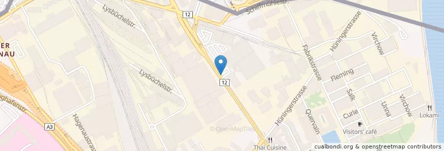 Mapa de ubicacion de Basel Elsässerstrasse en France, France Métropolitaine, Basel-Stadt, Grand Est, Basel, Haut-Rhin, Mulhouse.