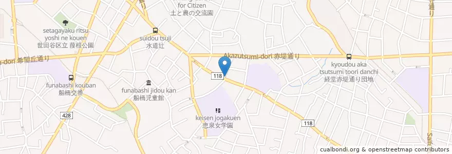 Mapa de ubicacion de 世田谷桜上水一郵便局 en Japão, Tóquio, 世田谷区.