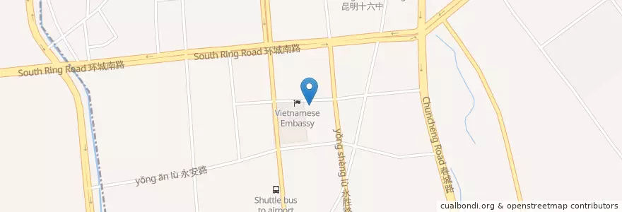 Mapa de ubicacion de 太和街道 en 中国, 雲南省, 昆明市, 官渡区, 太和街道.