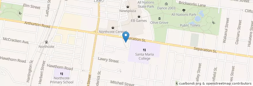 Mapa de ubicacion de Darebin Community Health en Austrália, Victoria, City Of Darebin.