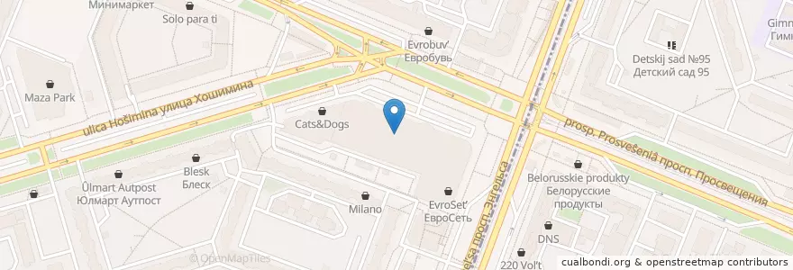 Mapa de ubicacion de Формула Кино en Russia, Northwestern Federal District, Leningrad Oblast, Saint Petersburg, Vyborgsky District, Округ Шувалово-Озерки.