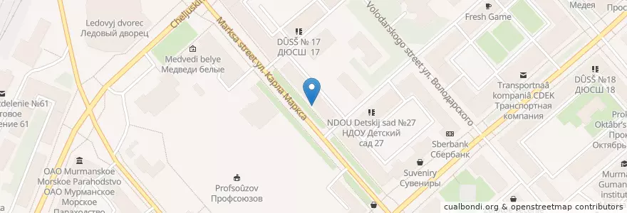 Mapa de ubicacion de Настальжи en Rusia, Северо-Западный Федеральный Округ, Мурманская Область, Городской Округ Мурманск.