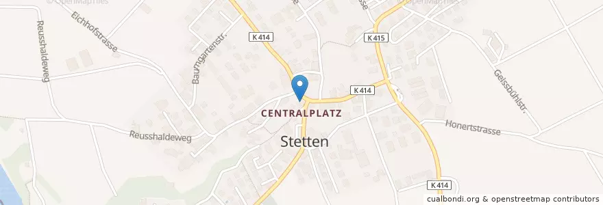 Mapa de ubicacion de Central en Suíça, Aargau, Bezirk Baden, Stetten.