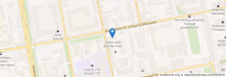 Mapa de ubicacion de Доктор плюс en Rússia, Уральский Федеральный Округ, Свердловская Область, Городской Округ Екатеринбург.
