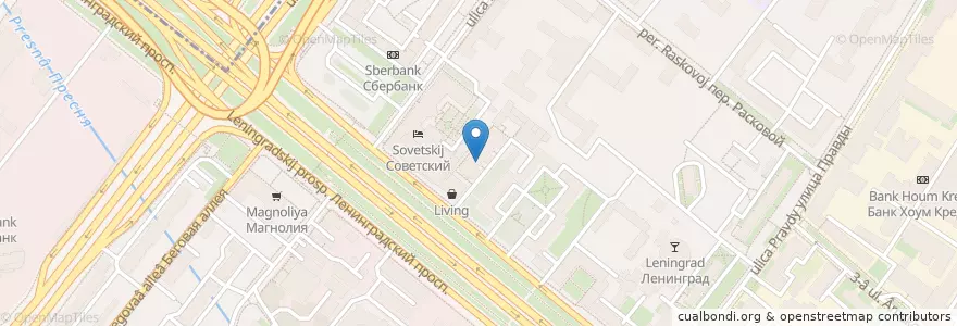 Mapa de ubicacion de Театр марионеток "Фигаро" en Russie, District Fédéral Central, Moscou, Северный Административный Округ, Район Беговой.