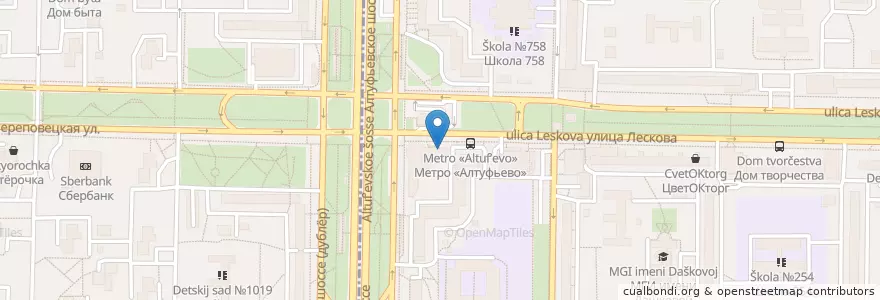 Mapa de ubicacion de Home Credit en Rusia, Distrito Federal Central, Москва, Северо-Восточный Административный Округ, Район Бибирево.