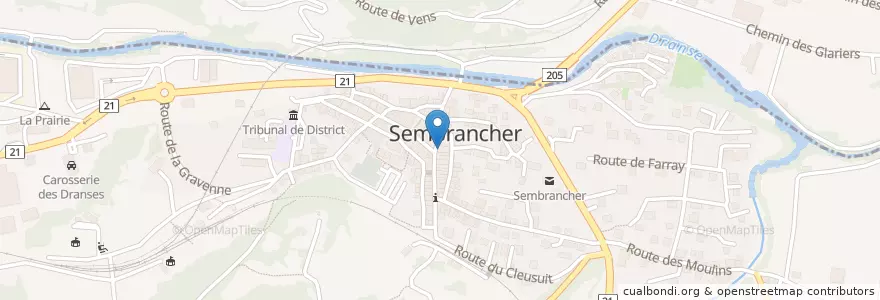 Mapa de ubicacion de Pharmacie du Grand St Bernard en سويسرا, Valais/Wallis, Entremont, Sembrancher.
