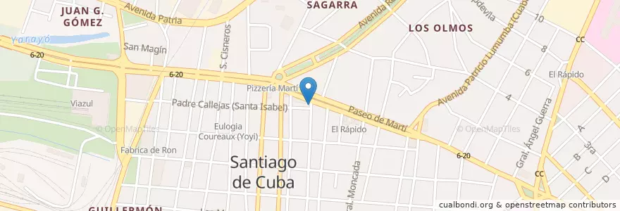 Mapa de ubicacion de Tumba Francesa en 古巴, Santiago De Cuba, Santiago De Cuba, Ciudad De Santiago De Cuba.