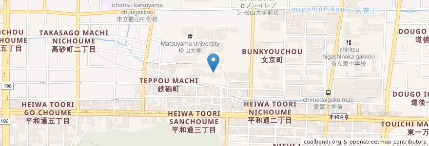 Mapa de ubicacion de 愛媛県立松山北高等学校 en Giappone, Prefettura Di Ehime, 松山市.