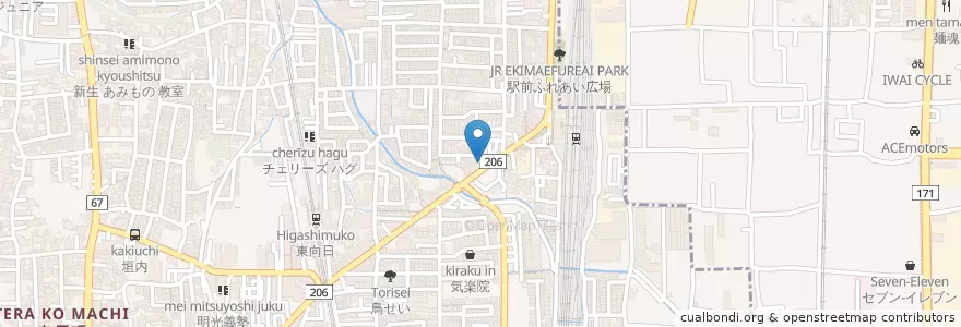 Mapa de ubicacion de あすか接骨院 en Japão, 京都府, 向日市.
