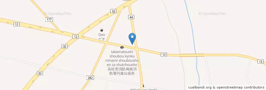 Mapa de ubicacion de 香川銀行 円座支店 en Japon, Préfecture De Kagawa, 高松市.