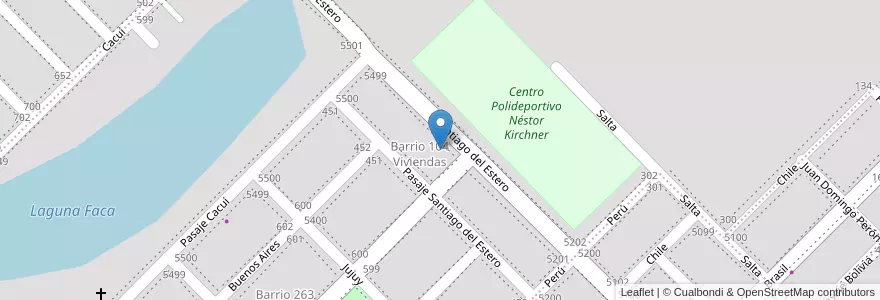 Mapa de ubicacion de 104 Viviendas en الأرجنتين, Chaco, Departamento San Fernando, Municipio De Fontana, Fontana.