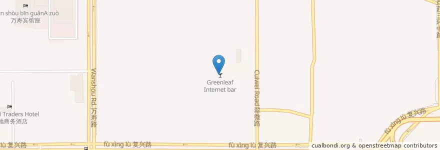 Mapa de ubicacion de Greenleaf Internet bar en China, Pequim, Hebei, 海淀区.