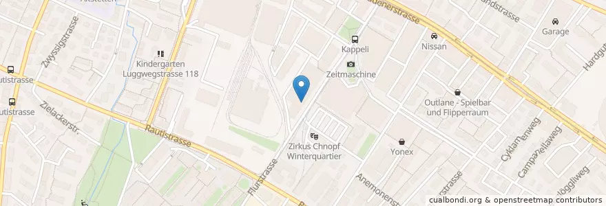 Mapa de ubicacion de UBS Restaurant Flurstrasse en スイス, チューリッヒ, Bezirk Zürich, Zürich.