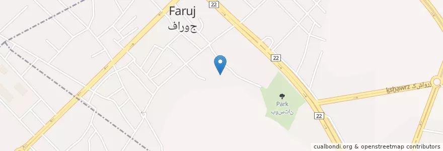 Mapa de ubicacion de فاروج en Irão, استان خراسان شمالی, شهرستان فاروج, بخش مرکزی شهرستان فاروج, فاروج.