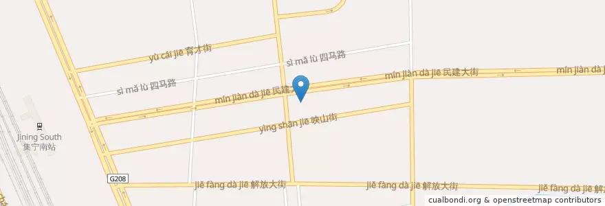 Mapa de ubicacion de 桥东街道办 en الصين, منغوليا الداخلية, Улаанцав 乌兰察布市, 集宁区, 桥东街道办.
