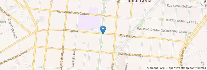 Mapa de ubicacion de Cantina do Delio en ブラジル, 南部地域, パラナ, Região Geográfica Intermediária De Curitiba, Região Metropolitana De Curitiba, Microrregião De Curitiba, クリチバ.