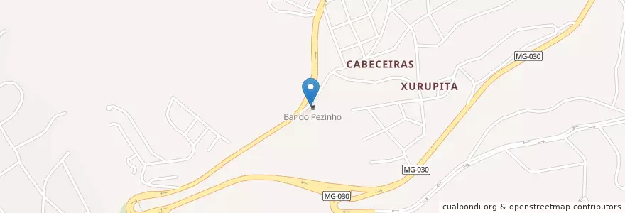 Mapa de ubicacion de Bar do Pezinho en Бразилия, Юго-Восточный Регион, Минас-Жерайс, Região Geográfica Intermediária De Belo Horizonte, Região Metropolitana De Belo Horizonte, Microrregião Belo Horizonte, Nova Lima.