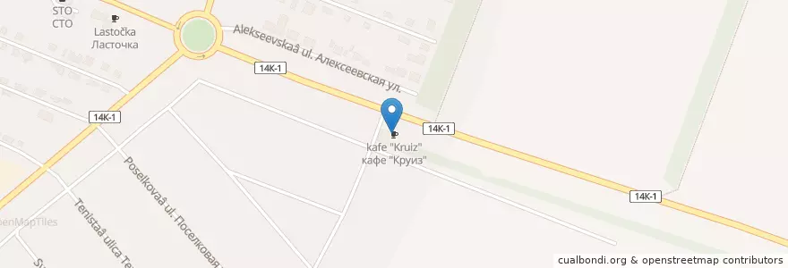 Mapa de ubicacion de кафе "Круиз" en Rússia, Distrito Federal Central, Oblast De Belgorod, Новооскольский Городской Округ.