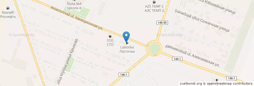 Mapa de ubicacion de Ласточка en Rusland, Centraal Federaal District, Oblast Belgorod, Новооскольский Городской Округ.