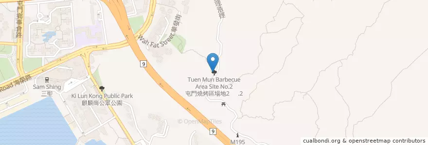 Mapa de ubicacion de 屯門燒烤區場地2 Tuen Mun Barbecue Area Site No.2 en China, Hong Kong, Cantão, Novos Territórios, 屯門區 Tuen Mun District.