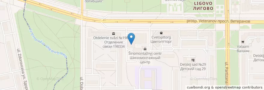 Mapa de ubicacion de Старый Пловдив en Rusland, Северо-Западный Федеральный Округ, Oblast Leningrad, Sint-Petersburg, Красносельский Район, Округ Урицк.