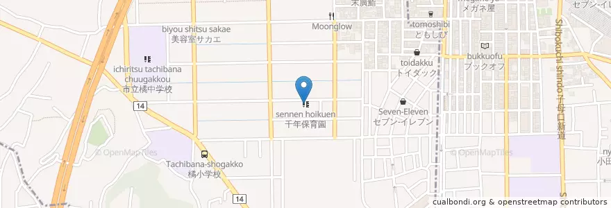 Mapa de ubicacion de ちとせ山ゆり保育園 en Japón, Prefectura De Kanagawa, Kawasaki, 高津区.