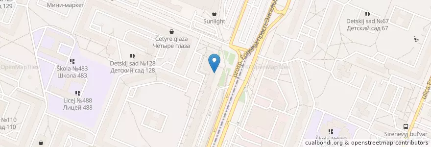 Mapa de ubicacion de МедКомиссия en Russia, Northwestern Federal District, Leningrad Oblast, Saint Petersburg, Vyborgsky District, Округ Шувалово-Озерки.