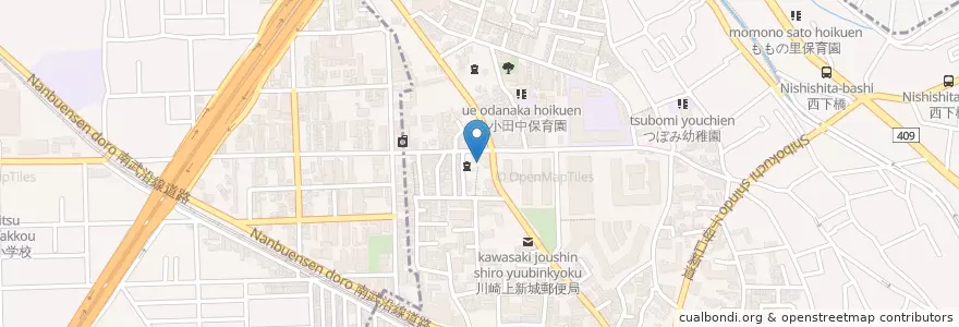 Mapa de ubicacion de 安養寺 en 日本, 神奈川県, 川崎市, 中原区.