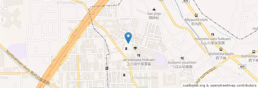 Mapa de ubicacion de 正受院 en 일본, 가나가와현, 川崎市, 中原区.