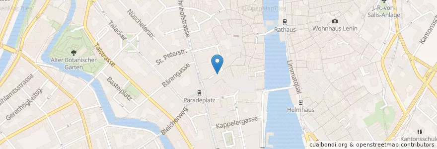 Mapa de ubicacion de Zeughauskeller en Switzerland, Zurich, District Zurich, Zurich.