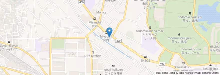 Mapa de ubicacion de ジョリーパスタ en 일본, 가나가와현, 川崎市, 中原区.
